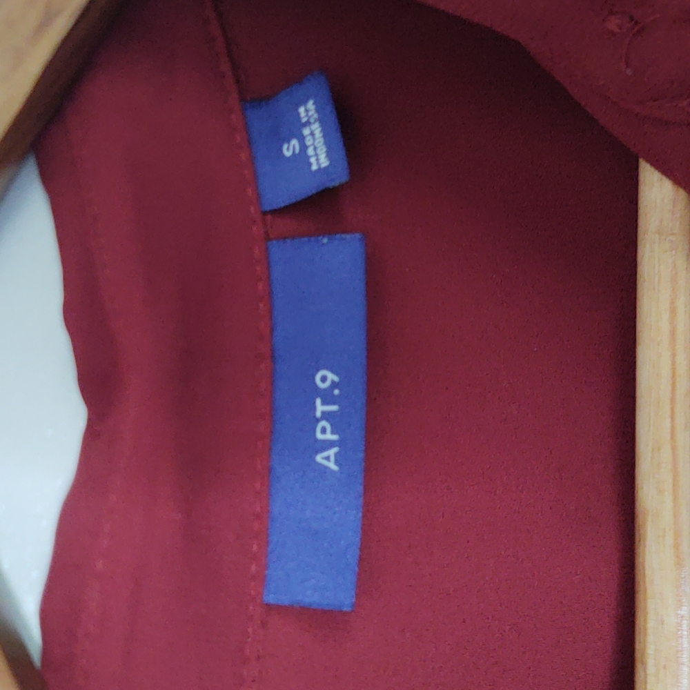 Apt.9 Burnt Orange Red Button Up Long Sleeve Dres… - image 3